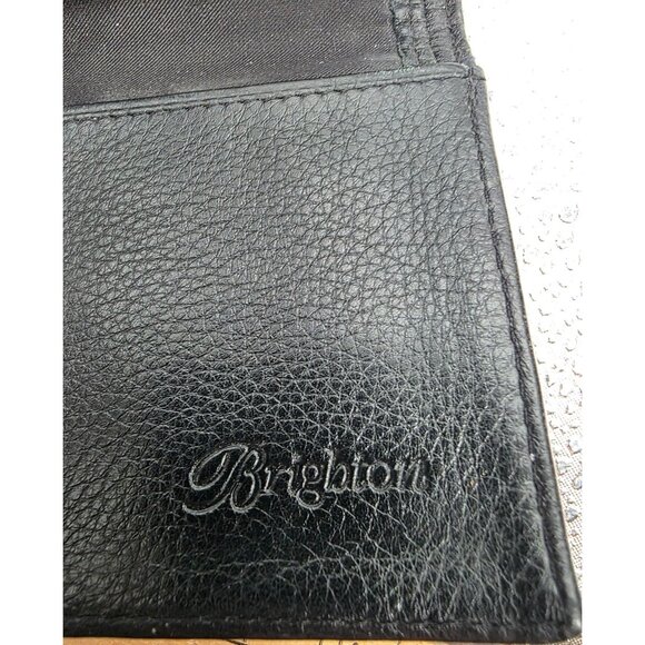 Brighton Black Croc Embossed Leather Wallet With Silver‎ Accent - Picture 3 of 9